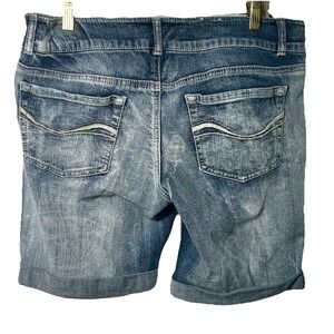 So Jean Shorts 5 Pocket Cuffed  Boyfriend Sz 15 Stretch Whiskering Grunge